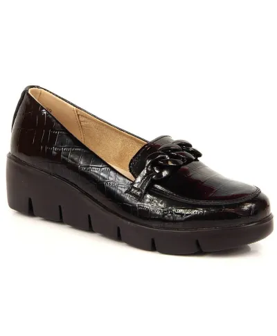 Patent leather crocodile shoes Filippo W PAW364 black