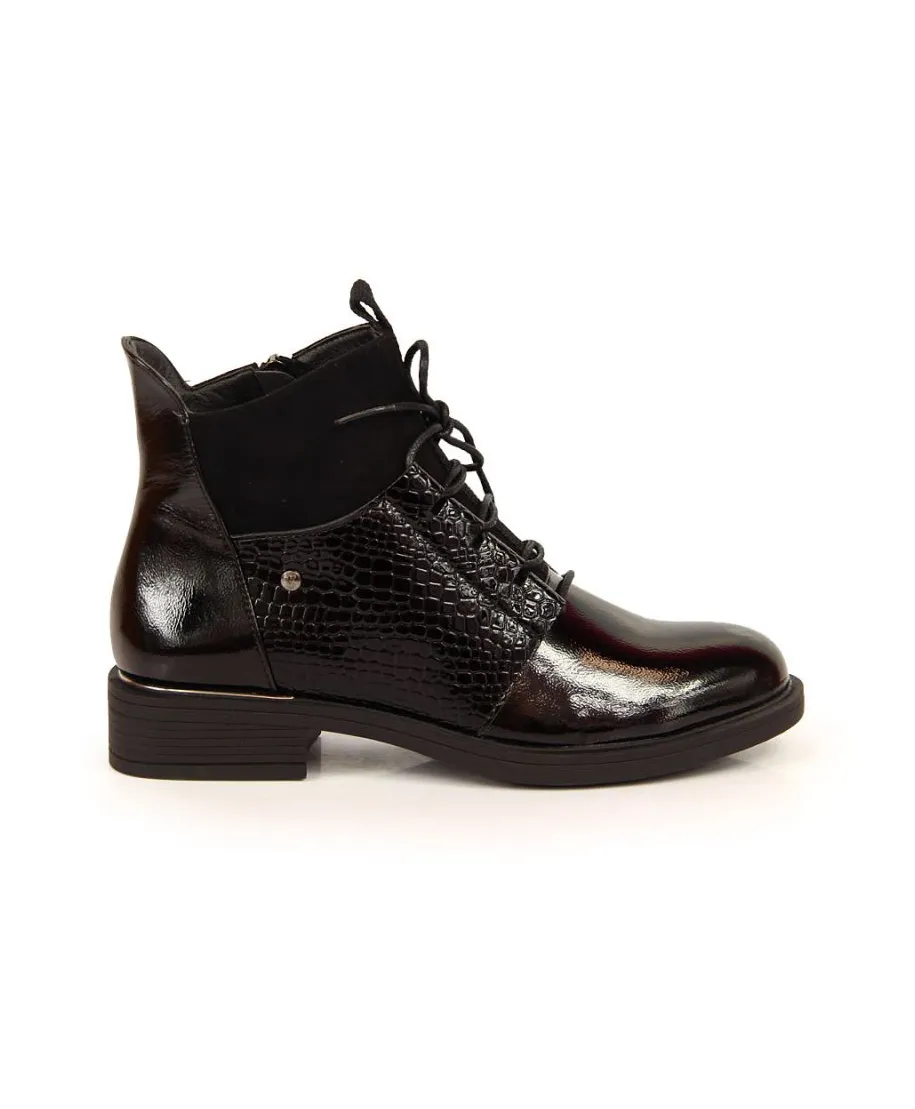 Vinceza W JAN135 patent leather ankle boots black