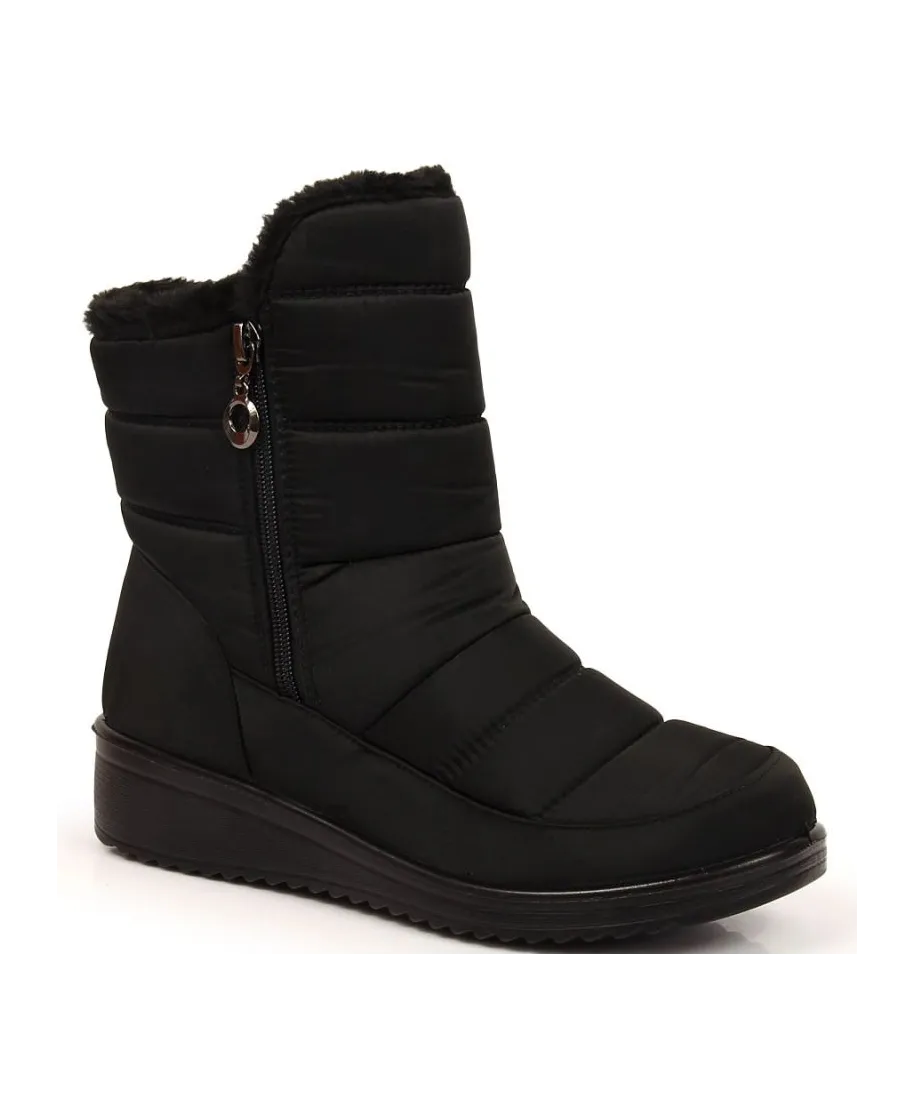 Insulated snow boots with zipper NEWS W EVE377A black