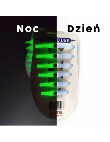 Sznurówki Silikonowe Fosforyzujące - Niebieskie