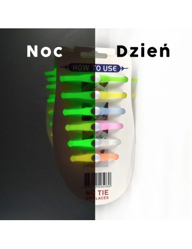 Sznurówki Silikonowe Fosforyzujące - Multikolor