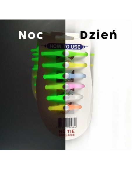 Sznurówki Silikonowe Fosforyzujące - Multikolor