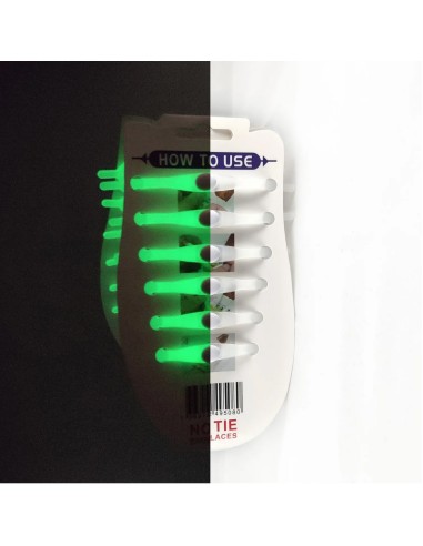 Sznurówki Silikonowe Fosforyzujące - Białe