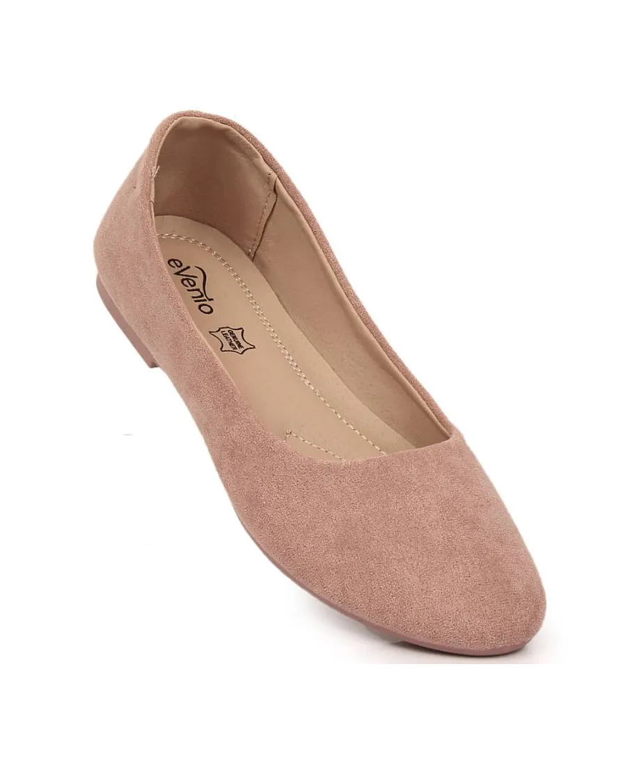 Suede ballet flats eVento W EVE205C dirty pink