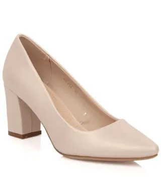 Sergio Leone W SK403C pumps on the block heel, beige pearl