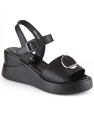 Filippo W DS4411 sandalias cuña de piel, negro