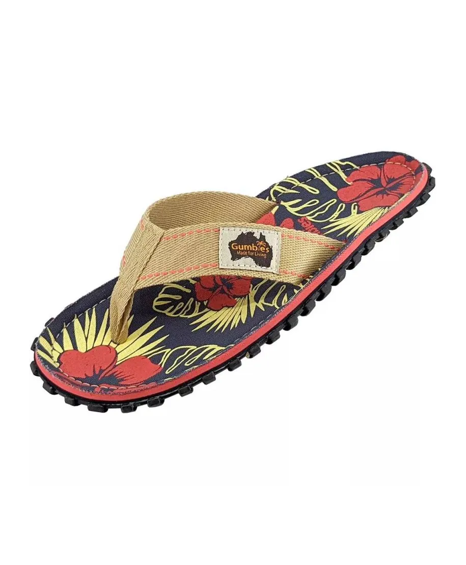 Gumbies Islander Denim Hibiscus Flip-Flops GU-FFISL109