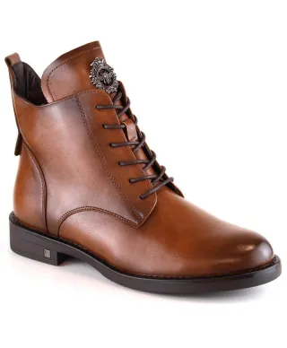 Lace-up and zipper ankle boots Potocki W WOL171C brown