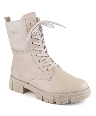 Botas cómodas de piel con aislamiento Rieker W RKR613, beige