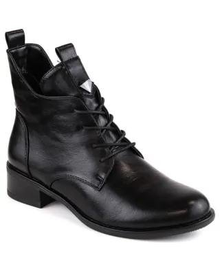 Lace-up and zipper insulated ankle boots M Daszyński W SAN18 c