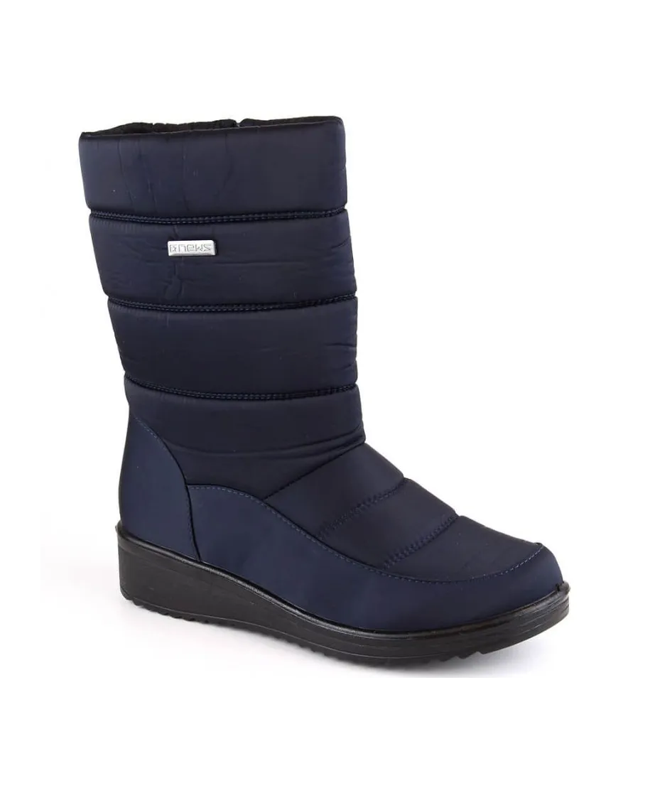 Snow boots high boots News W EVE436B navy blue