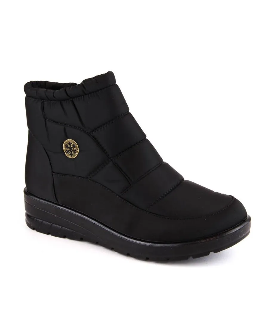 News W EVE437A black wedge snow boots