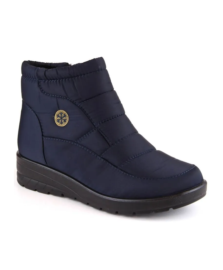 News W EVE437B navy blue wedge snow boots