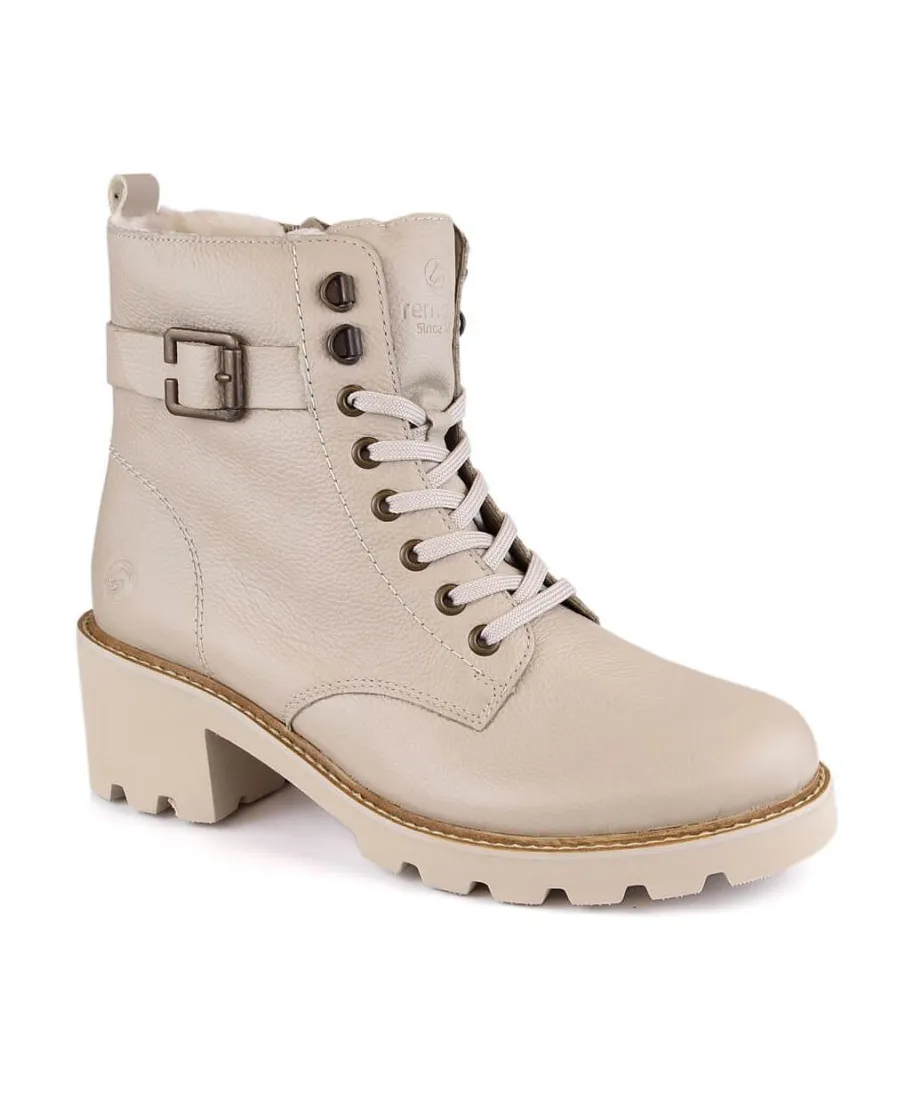 Botas cómodas de piel con aislamiento Remonte W RKR615 beige