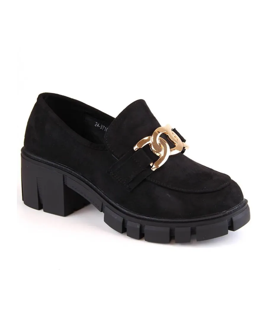 Suede loafers with heels Vinceza W JAN250 black