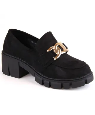 Suede loafers with heels Vinceza W JAN250 black