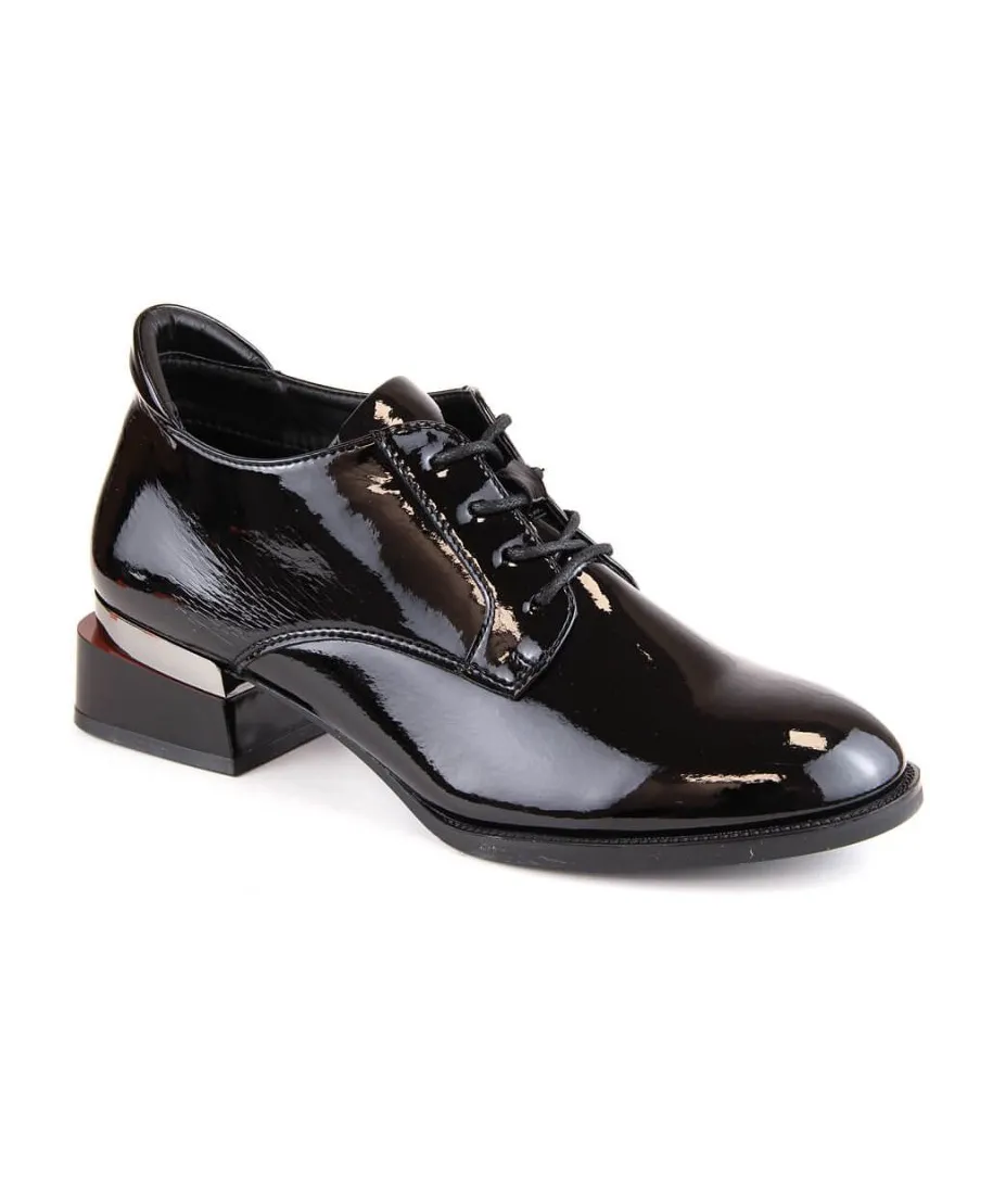 Vinceza W JAN254 patent leather lace-up high-heeled shoes