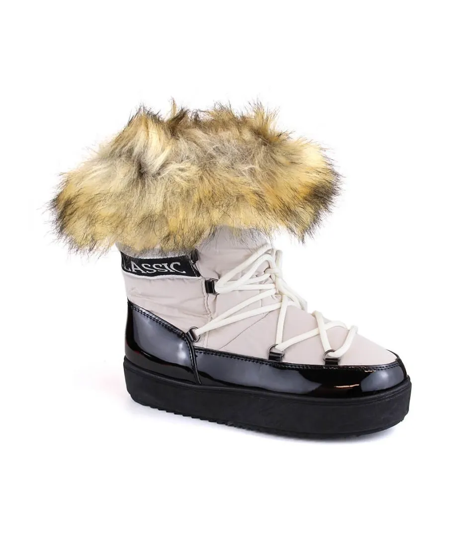 Lace-up platform snow boots with fur Vinceza W JA