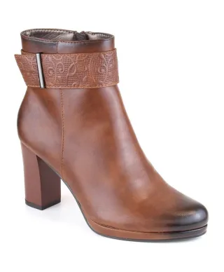 Ankle boots with heel and platform, insulated, M Daszyński W SAN26