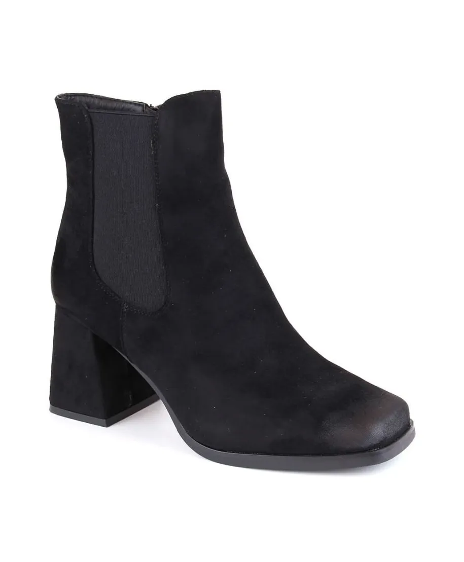 Suede ankle boots with decorative heel Potocki W WOL193A black