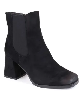 Suede ankle boots with decorative heel Potocki W WOL193A black