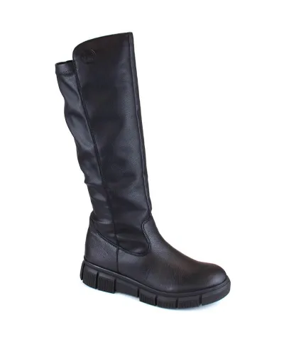 Rieker W RKR623 leather comfortable insulated boots, black