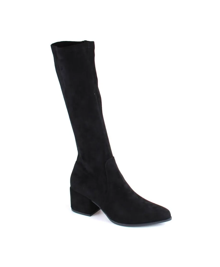 Suede boots with heels, warm Sergio Leone W SK426 black