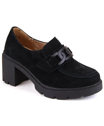 Filippo W PAW474 Leather Platform Heeled Shoes