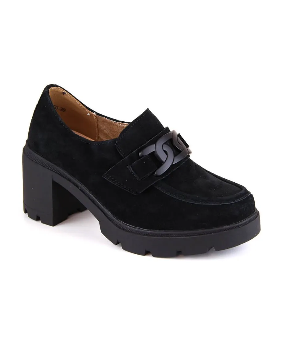 Filippo W PAW474 Leather Platform Heeled Shoes