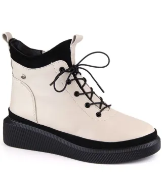 Leather ankle boots on the platform insulated Filippo W PAW482 be