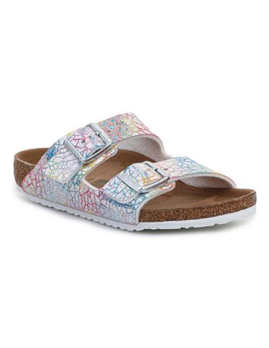 Klapki Birkenstock Arizona Kids Flashy Hologram Silver Jr 1022173