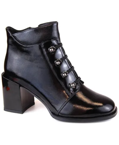 Patent leather ankle boots with insulated heel Filippo W PAW490 black