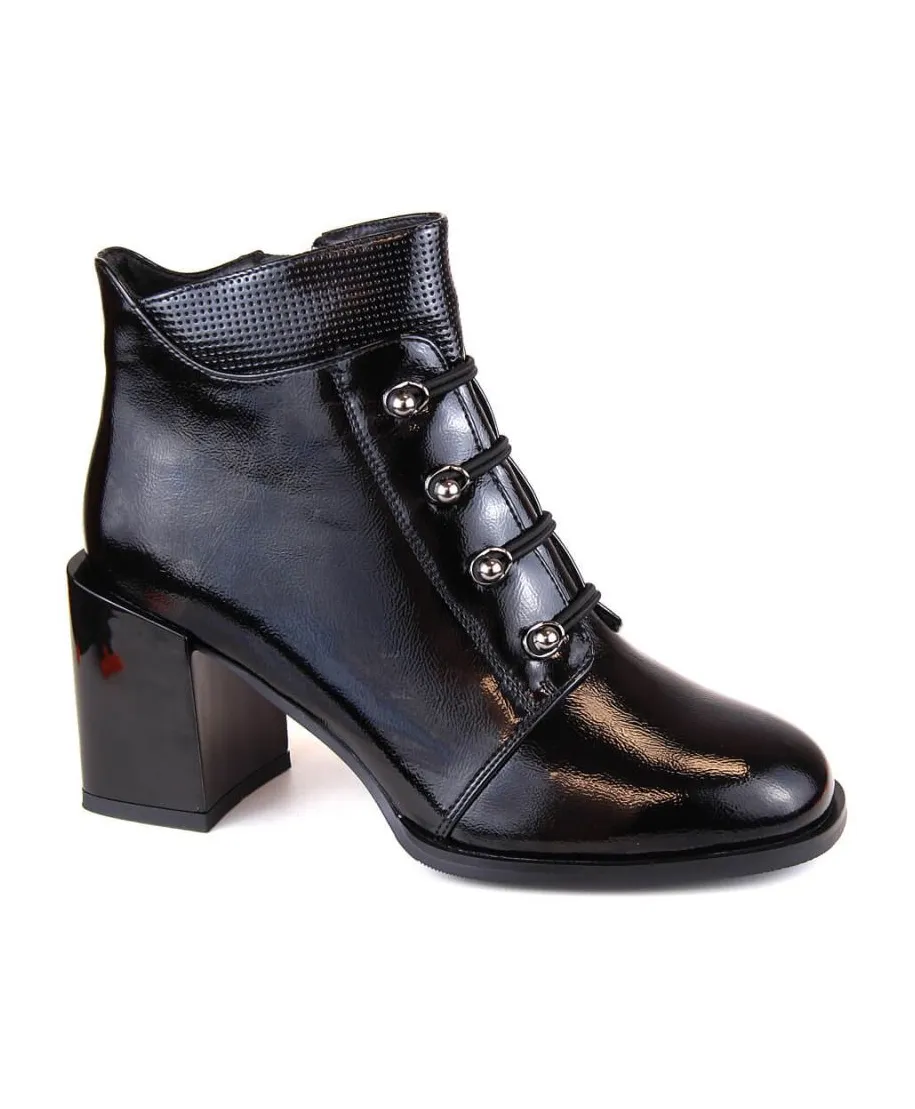 Patent leather ankle boots with insulated heel Filippo W PAW490 black