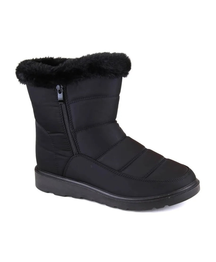 Potocki W WOL197 botas de nieve aislantes con pelo, negro