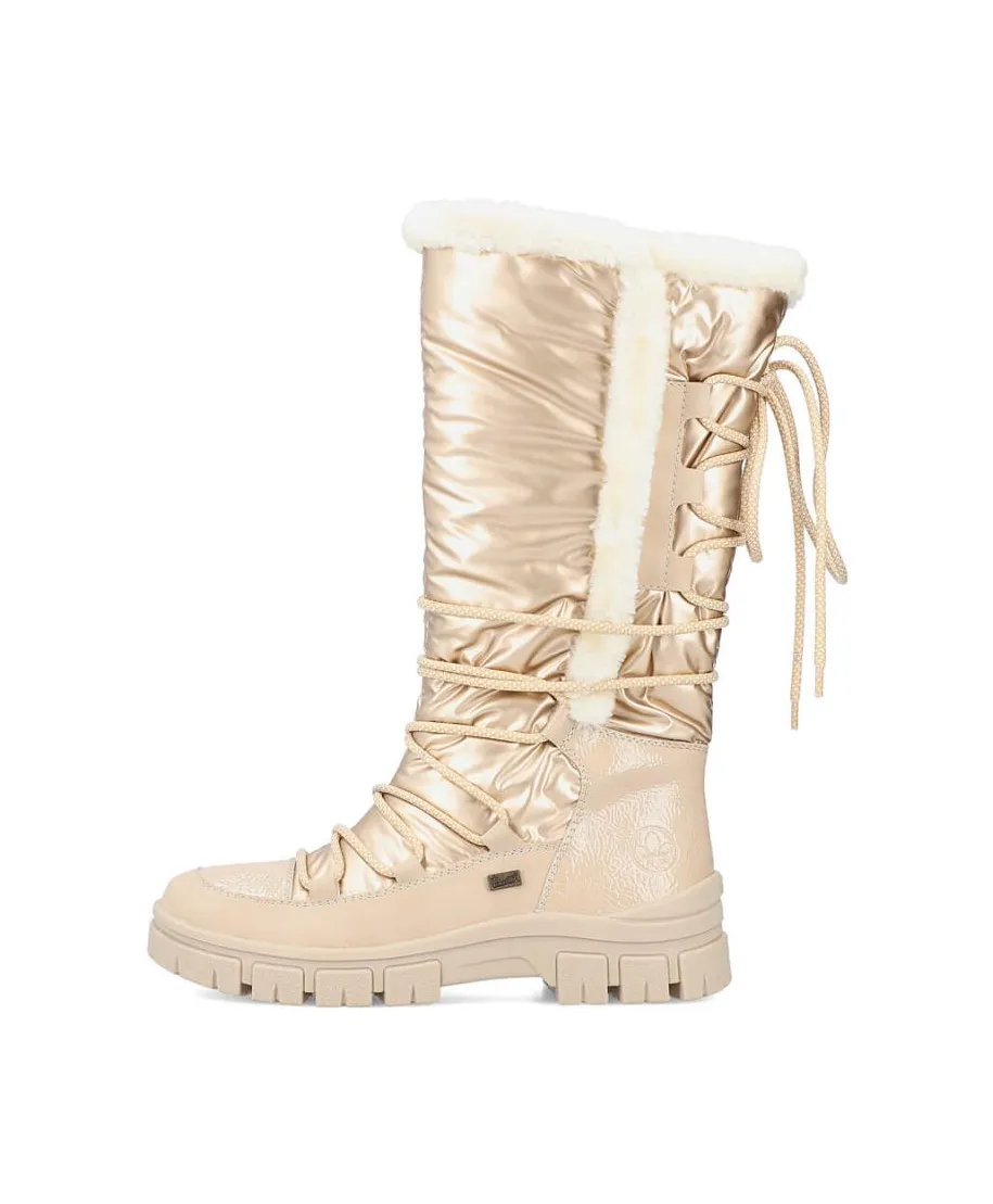 Botas de nieve altas impermeables Rieker W RKR640 beige