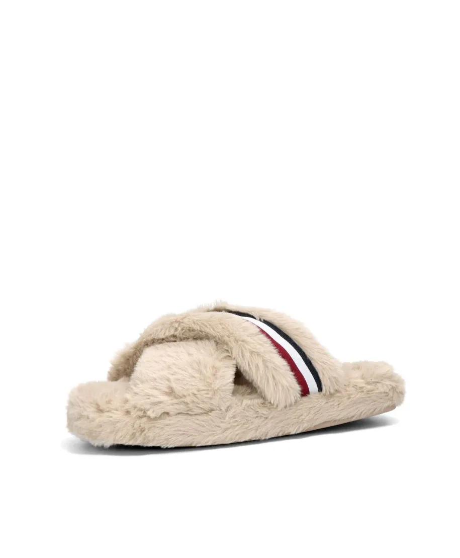 Kapcie Tommy Hilfiger Ful Cross Strap Home Slipper W FW0FW07