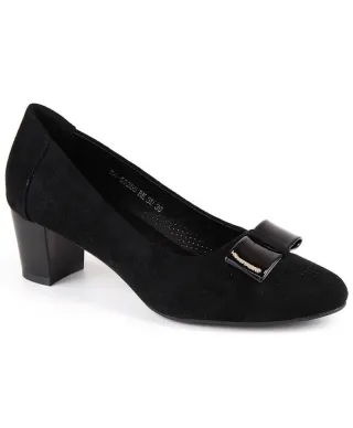 Zapatos tacón ante calado Vinceza W JAN285, negro