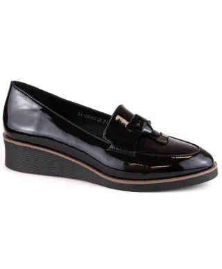 Vinceza W JAN263C patent leather wedge shoes black