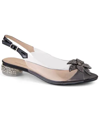 Transparent sandals S Barski W OLI248A black