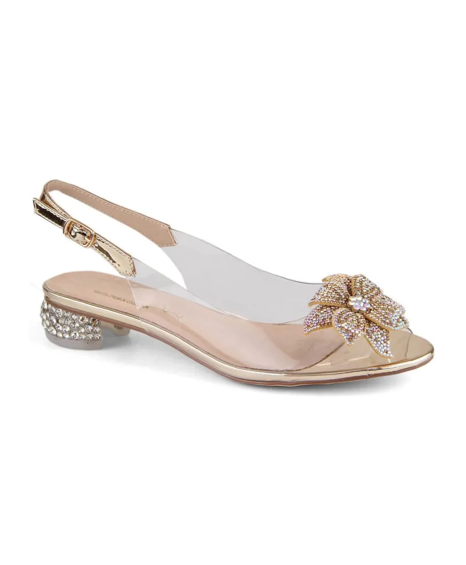 Transparent sandals S Barski W OLI248C gold