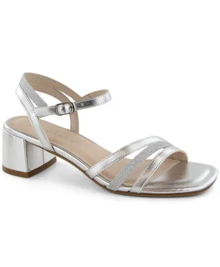 Sergio Leone W SK434A patent leather high heel sandals silver