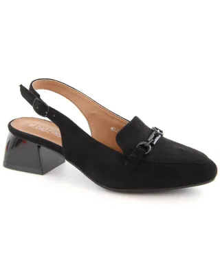 Sandalias de tacón de ante M Daszyński W SAN36A, negro