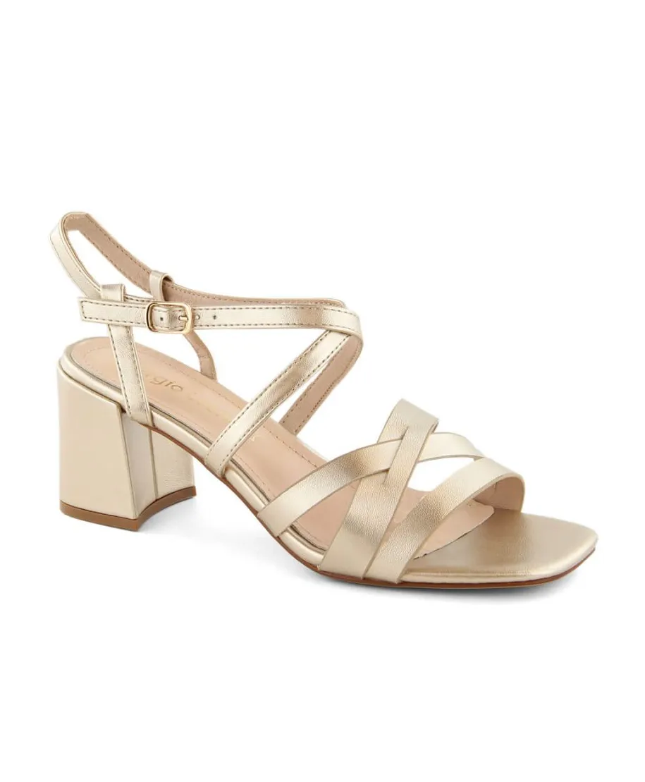 Sergio Leone W SK437 gold block heel sandals