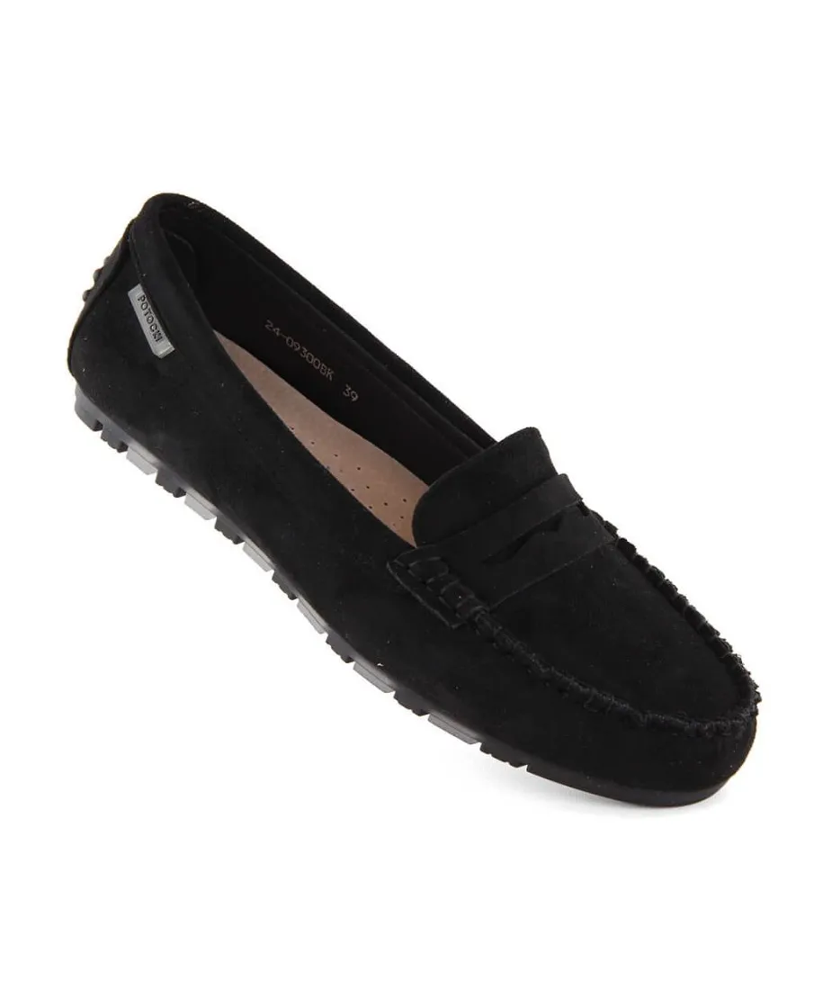 Potocki W WOL240A mocasines de ante, negro