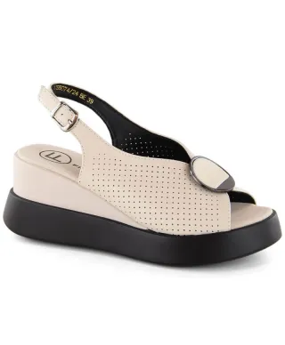 Sandalias cuña piel calada Filippo W PAW530 be