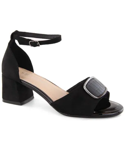 Sergio Leone W SK444A Suede Heeled Sandals Black