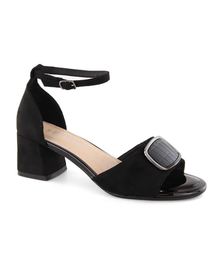 Sandalias de tacón Sergio Leone W SK444A de ante, negro