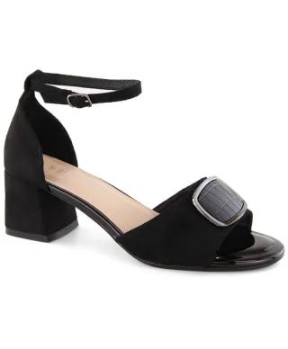 Sandalias de tacón Sergio Leone W SK444A de ante, negro