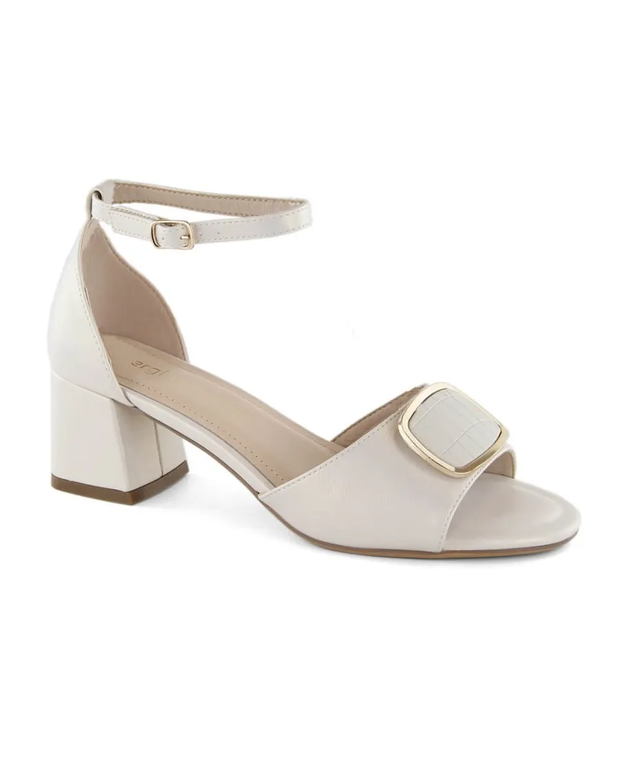 Sergio Leone W SK444B pearl formal sandals on a block heel