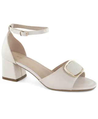 Sergio Leone W SK444B pearl formal sandals on a block heel